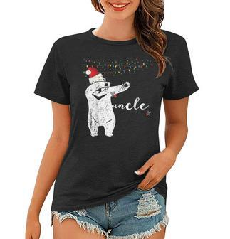 Uncle Bear With Santa Hat Dabbing Christmas Pajamas Women T-shirt | Mazezy