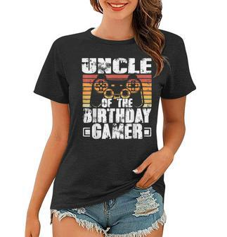 Uncle Of The Birthday Gamer Boy Matching Video Gamer Party Women T-shirt | Mazezy