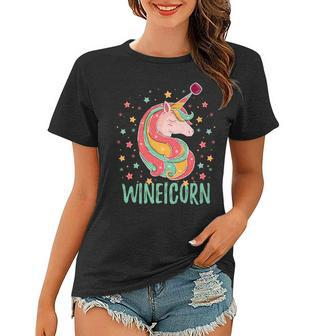 Unicorn Team Wine Drinking Squad Wineicorn Novelty Women T-shirt | Mazezy