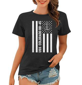 Uss Colorado Bb-45 Battleship Warship Veteran Father Grandpa Women T-shirt - Seseable