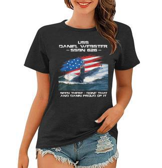 Uss Daniel Webster Ssbn-626 American Flag Submarine Veteran Women T-shirt - Seseable