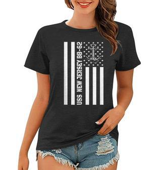 Uss New Jersey Bb-62 Battleship Veterans Day Father Grandpa Women T-shirt - Seseable
