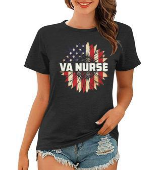 Va Nurse Real American Hero 4Th Of July Us Patriotic Vintage Women T-shirt - Seseable