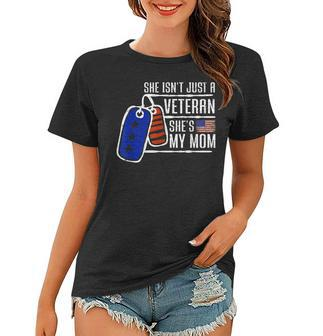 Veteran Shes My Mom | Usa Flag Proud American Veteran Mom Women T-shirt - Seseable