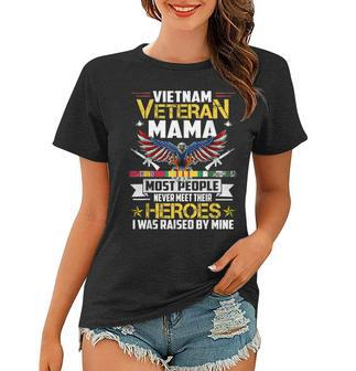 Vietnam Veteran Mama Raised By My Hero Gifts Veteran Day Women T-shirt - Seseable