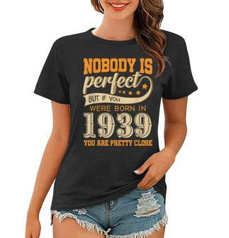 Vintage 1939 Birthday 80 Year Old Present Gifts Tee Women T-shirt | Mazezy