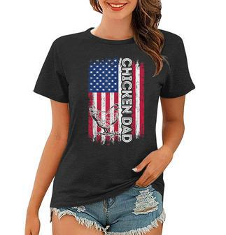 Vintage American Flag Chicken Dad Daddy Men Gift Women T-shirt - Seseable