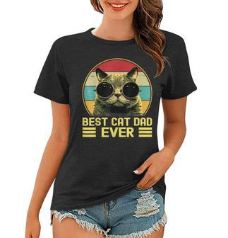 Vintage Best Cat Dad Ever Funny For Men Cat Lover Cat Dad Women T-shirt - Seseable