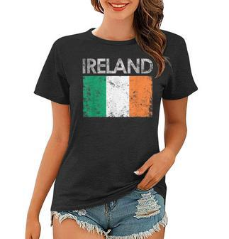 Vintage Ireland Irish Flag Pride Gift Women T-shirt - Seseable