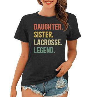 Vintage Tochter & Schwester Lacrosse Legende, Retro Lacrosse Girl Frauen Tshirt - Seseable