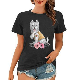 Westie I Love Mom Tattoo Dog Funny Mothers Day Gifts Women T-shirt | Mazezy