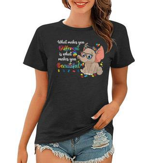 What Makes You Different Autism Awareness Kids Elephant Mom Women T-shirt | Mazezy