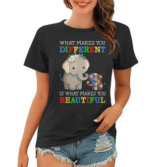 What Makes You Different Elephant Mom Autism Awareness Women T-shirt - Thegiftio UK