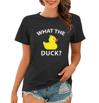 What The Duck Funny Rubber Duck Gift Women T-shirt - Monsterry