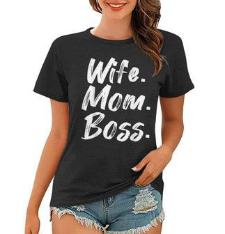 Wife Mom Boss Mama Mutter Muttertag Frauen Tshirt - Seseable