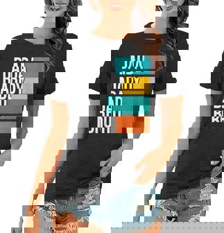 Womens Dada Daddy Dad Bruh Retro Vintage Best Daddy Fathers Day Women T-shirt - Thegiftio