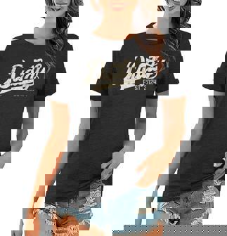 Womens Daddy Est 2024 Promoted To Daddy Est 2024 Funny Fathers Day Women T-shirt - Thegiftio