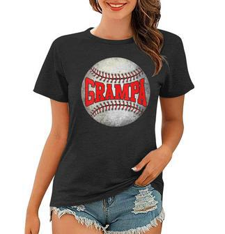 Womens Distressed Baseball Grampa Men Funny Fathers Day Women T-shirt - Thegiftio UK