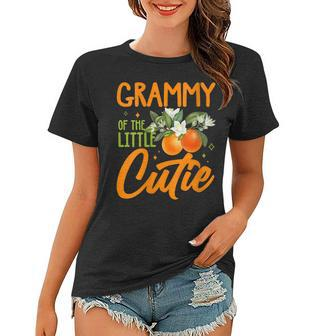 Womens Grammy Of The Little Cutie Orange 1St Birthday Baby Shower Women T-shirt | Mazezy