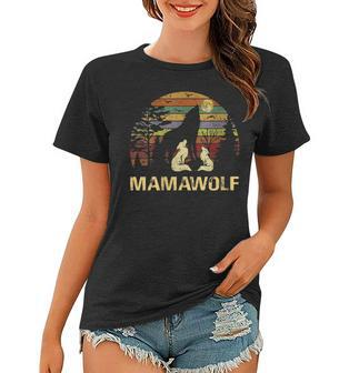 Womens Mama Wolf Wolves Wild Lover Mom Mother Women Gift Women T-shirt - Thegiftio UK