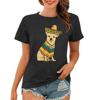 Womens Mexican Chihuahua Dog Sombrero Cinco De Mayo Fiesta Women T-shirt | Mazezy