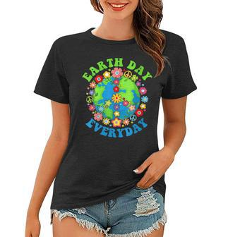 Womens Peace Earth Day Everyday 60S 70S Hippie Retro Environment Women T-shirt | Mazezy