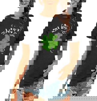 Womens Slainte With Green Shamrock Clover For St Patricks Day Women T-shirt | Mazezy