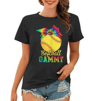 Womens Softball Gammy Tie Dye Softball Lover Mothers Day Women T-shirt | Mazezy