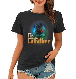 Womens The Catfather Funny Kitten Cat Lover Funny Dad Fathers Day Women T-shirt - Thegiftio UK