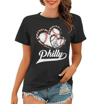 Womens Vintage Distressed Philly Baseball Philly Heartbeat Cityscap Women T-shirt - Thegiftio UK
