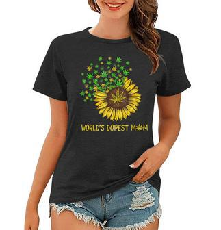 Worlds Dopest Mom Sunflower Weed Women T-shirt | Mazezy