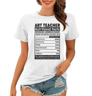 Art Teacher Squad Team Professional Nutritional Facts Women T-shirt | Mazezy