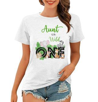 Aunt Of The Wild One | Zoos Happy Birthday Jungle Animal Women T-shirt | Mazezy