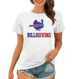 Billsgiving Happy Thanksgiving Chicken Football Women T-shirt | Mazezy