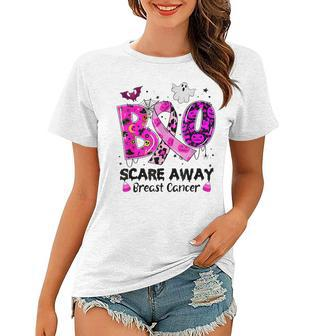 Boo Scare Away Breast Cancer Funny Ghost Halloween Costume Women T-shirt - Thegiftio UK