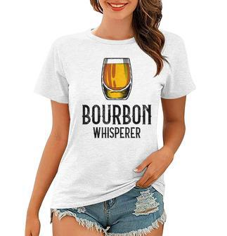 Bourbon Whisperer Witty Alcohol Humor Drinking Saying Women T-shirt | Mazezy