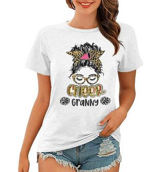 Cheer Granny Leopard Messy Bun Happy Mothers Day Mom Womens Women T-shirt - Thegiftio UK