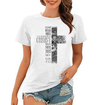 Christian Jesus Lion Of Tribe Judah Cross Lion Of Judah Women T-shirt - Seseable