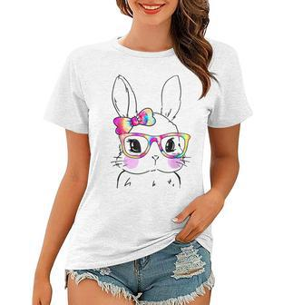 Cute Bunny Face Tie Dye Bow Tie Easter Day Girls Womens Women T-shirt | Mazezy AU