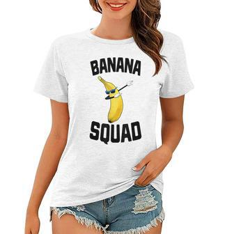 Dabbing Banana Squad Funny Yellow Riped Fruit Women T-shirt | Mazezy