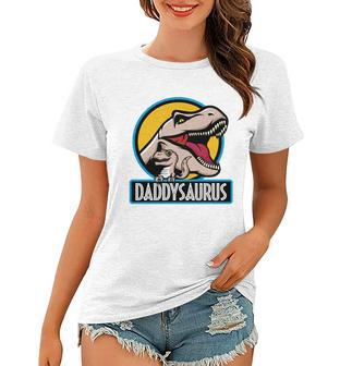 Daddysaurus Rex Fathers Day Women T-shirt - Monsterry