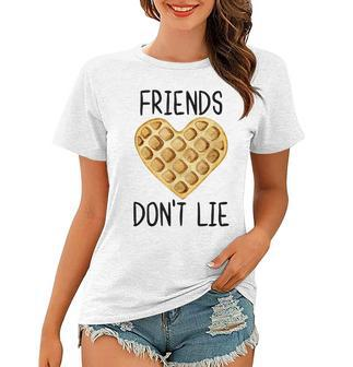 Friends Dont Lie Funny Waffle Heart Love For Best Friend Women T-shirt - Thegiftio UK
