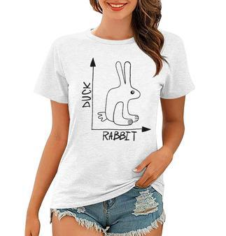 Funny Science Nerd Physics Math Geek Teacher Rabbit Duck Women T-shirt | Mazezy