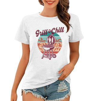 Grill And Chill Vacation Retro Sunset Women T-shirt - Monsterry AU