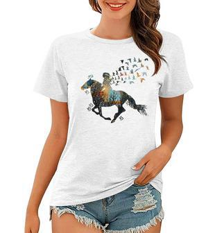 Horse Horseback Riding Life Nature Bird Horse Girls Women Women T-shirt | Mazezy