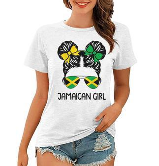 Jamaican Girl Messy Hair Jamaica Pride Patriotic Womens Kids Women T-shirt | Mazezy