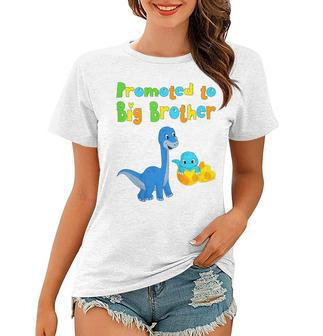 Kids I Become Big Brother Dino 2022 Birth Brother Sister Women T-shirt - Seseable