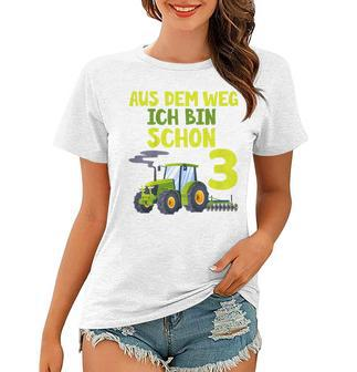 Kinder Ich Bin Schon 3 Traktor Frauen Tshirt für Jungen, Trecker Motiv - Seseable