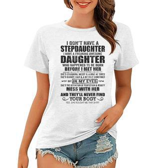 Mens Step Dad Fathers Day Bonus Dad Gift From Wife Son Daughter Women T-shirt | Mazezy