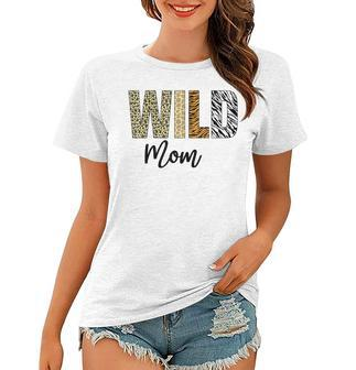 Mom Of The Wild One Zoo Birthday Safari Jungle Animal Women T-shirt - Seseable